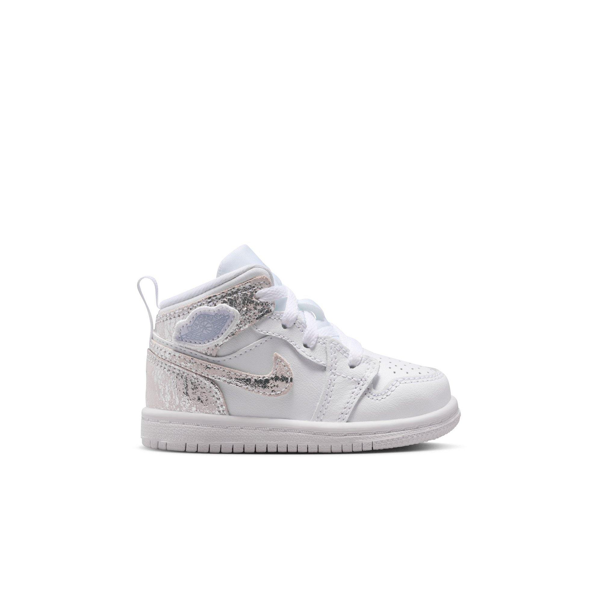 Jordan 1 Mid SE "White/Field Silver" Toddler Boys' Shoe - WHITE/SILVER
